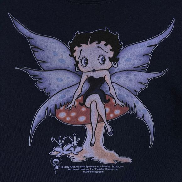 Y2K Betty Boop Fairy Crewneck Pullover Sweatshirt Blue Vintage Grunge Top 2009 - Picture 5 of 13